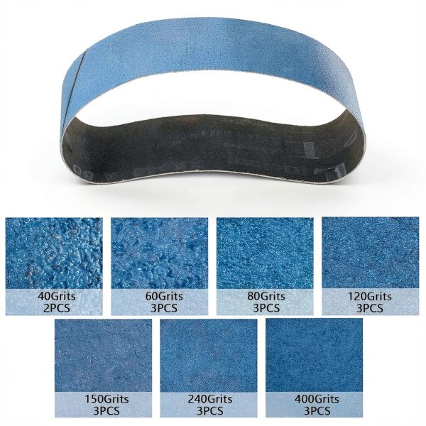 3x18 Inch Sanding Belts, 20 Packs Belt Sander Paper 40/60/80/120/150/240/400 Assorted Grits Abrasive Belts for Belt Sander, Aluminum Oxide Sanding Belts (3x18 Inch)-1