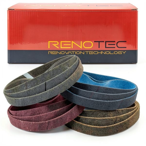 40 x 760 mm Nylon Sanding Belt 12 Pcs 3 of Each Grit Non-Woven Abrasive Belt Surface Conditioning Belt Polishing Sanding Granding for Pipe, Curved Surfaces and Handrails (Assorted Grit150-240-400-600)-1
