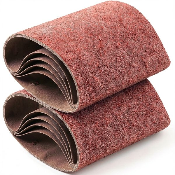 Demissle 10 Pack 8 x 19 Inch Floor Sanding Belt 24 Grit Heavy Duty Aluminum Oxide Cloth Sanding Belts Drum Floor Sander Sandpaper for Commercial and Residential Flooring Automotive Furniture-0
